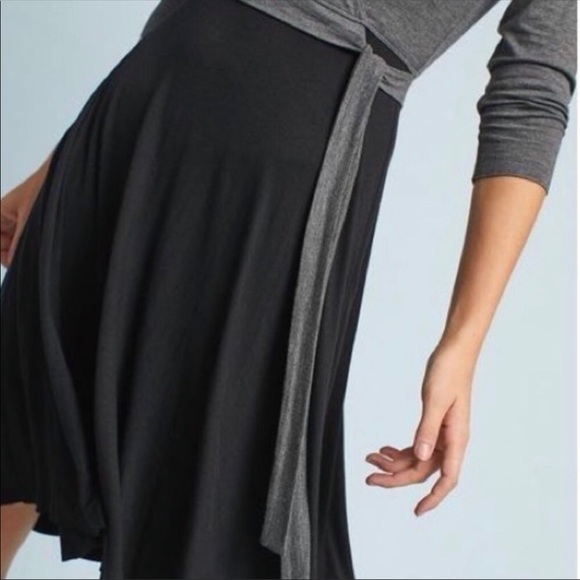 Bailey 44 Black Gray Faux Wrap Dress Anthro - Picture 2 of 7